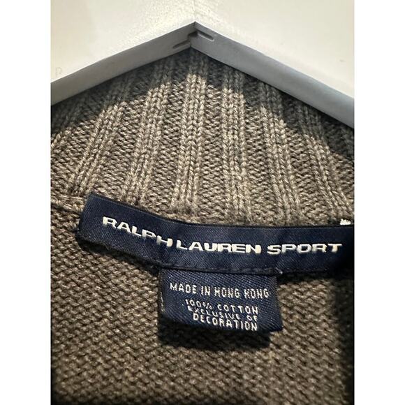 Ralph Lauren Fall Pink Logo Long Sleeve Zip Up Small Knit Sweater Grey Jacket - Picture 6 of 12